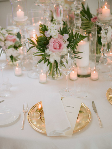 gold wedding place settings