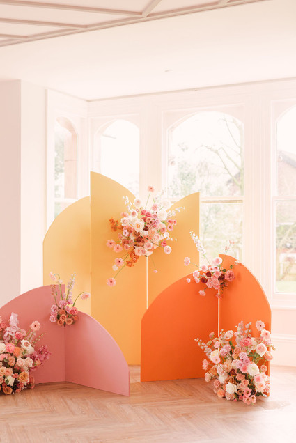 Modern color block wedding backdrop
