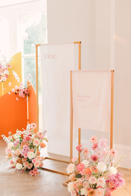 modern reception signage