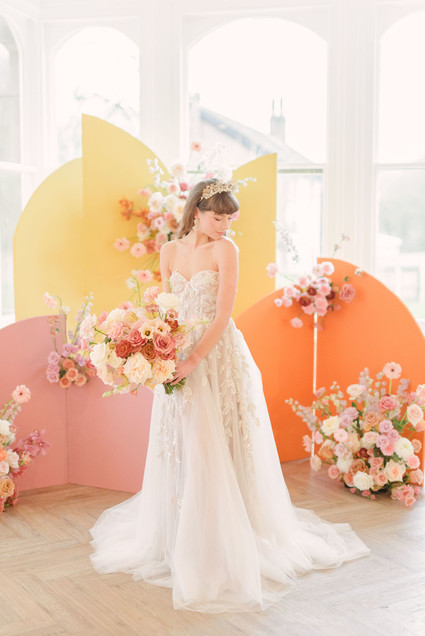 Modern color block wedding backdrop