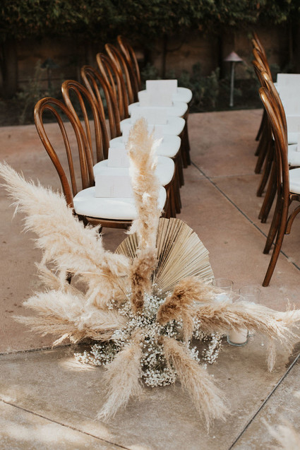Pampas grass ceremony decor