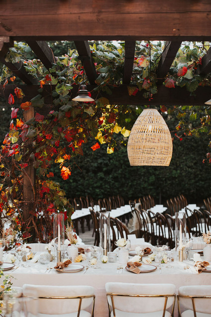 neutral tablescape with lanterns