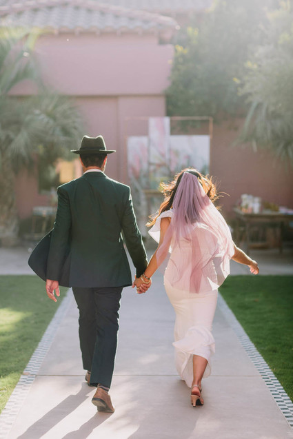 pink bridal veil