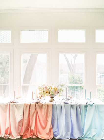 color block pastel tablescape