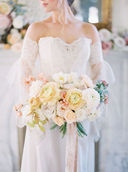 soft pastel spring bridal bouquet