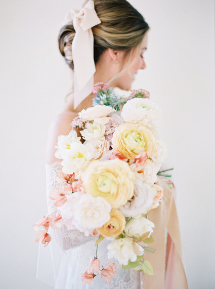 soft pastel spring bridal bouquet