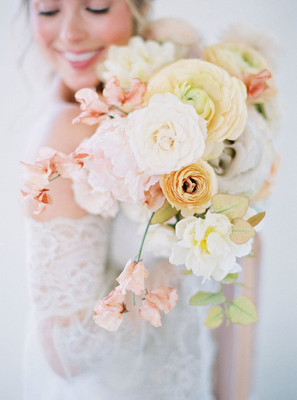 soft pastel spring bridal bouquet