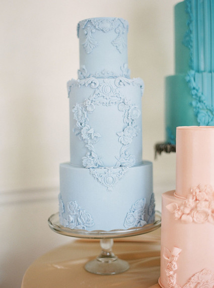 powder blue wedding cake