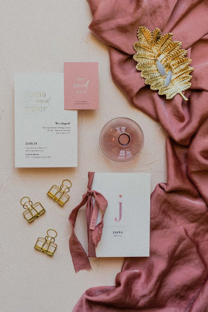 pink wedding stationery