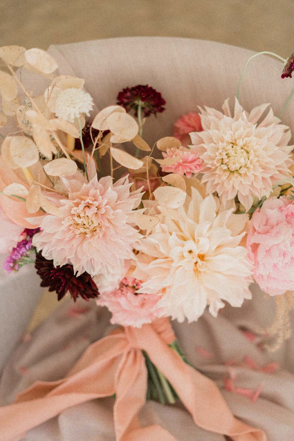 pink dahlia bridal bouquet