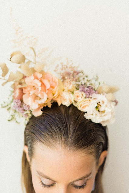 modern floral bridal headpiece Inspiration