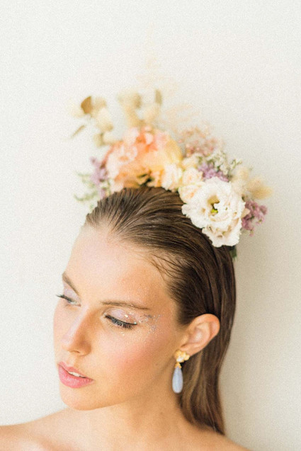modern floral bridal headpiece Inspiration
