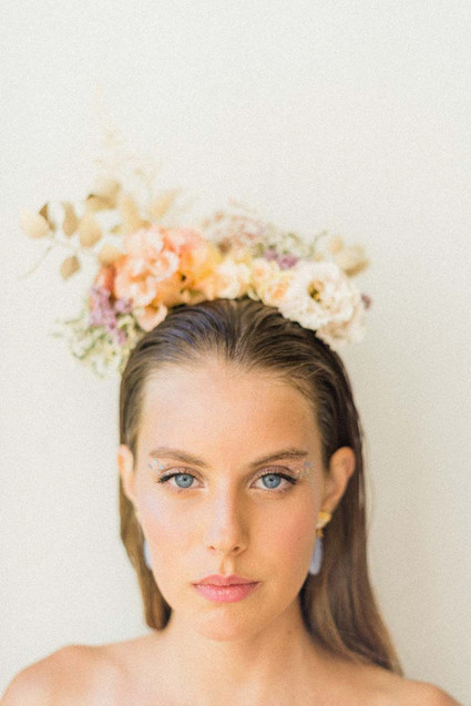 modern floral bridal headpiece
