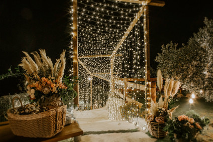 wedding reception tunnel of lights