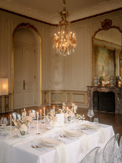 white and blush wedding tablescape