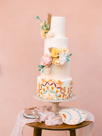 Colorful costa rica wedding cake