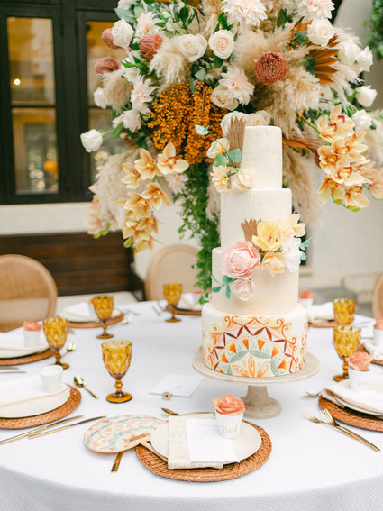 Colorful Costa Rica wedding cake