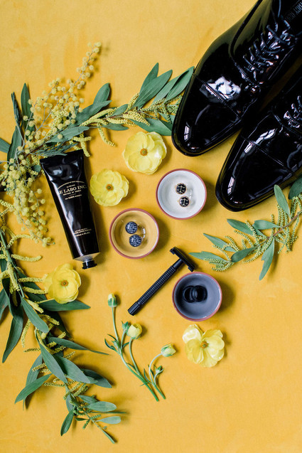 modern black and yellow wedding ideas