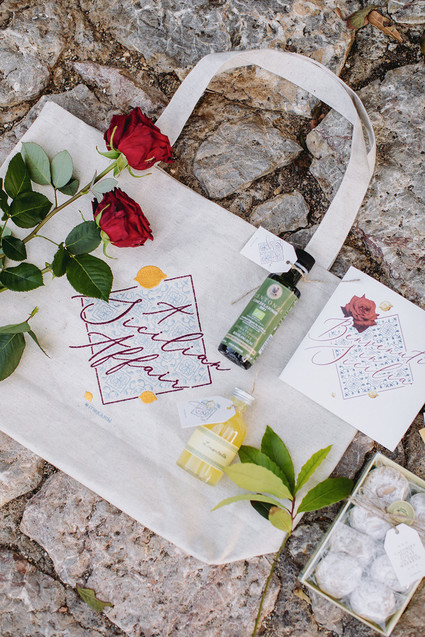 Sicily destination wedding favor bag
