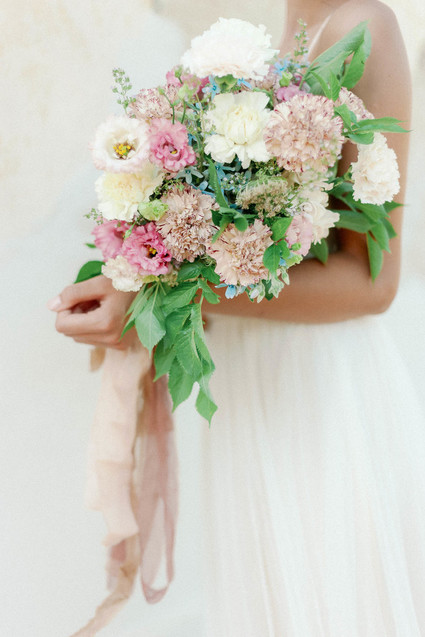 pink and white bridal bouquet