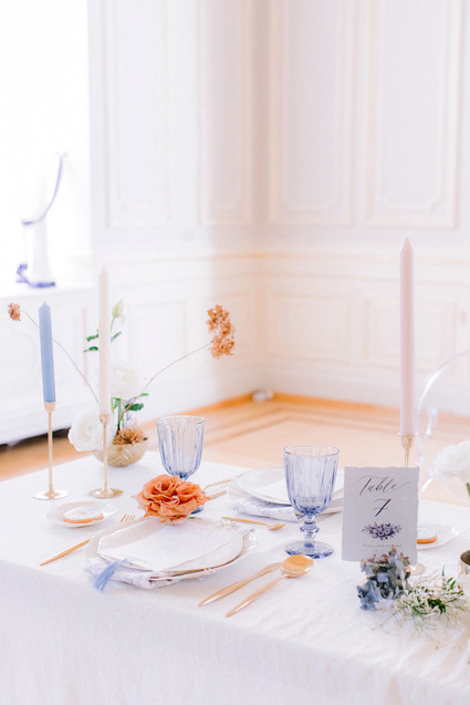 Something blue gold + blue wedding
