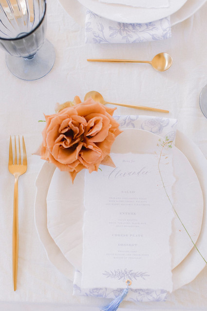 Something blue gold + blue wedding