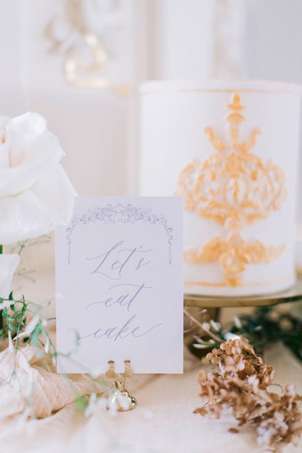 blue calligraphy wedding sign