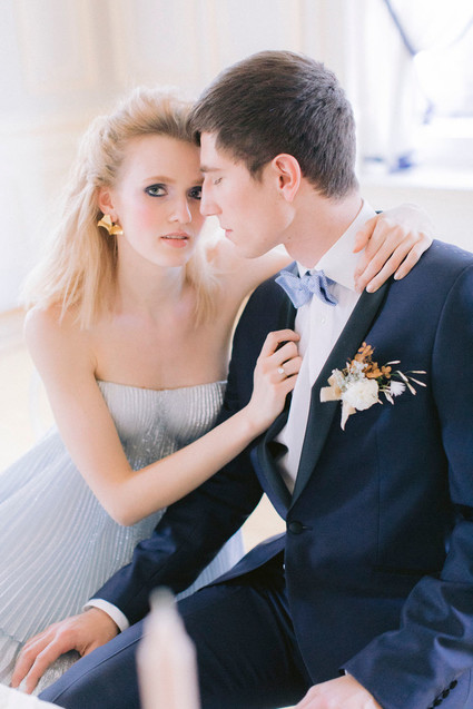 Something blue gold + blue wedding