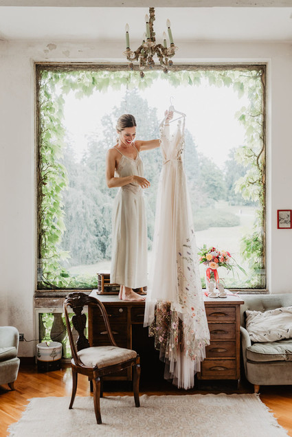 Floral wedding dress