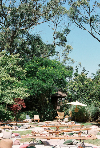 boho low tables for wedding