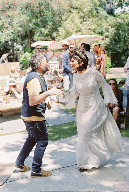 boho bell sleeve wedding dress