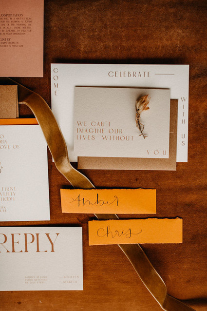 rustic boho wedding stationery
