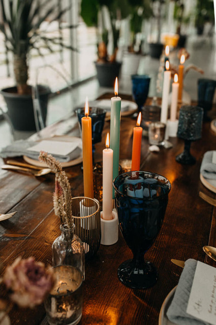 orange candles for wedding