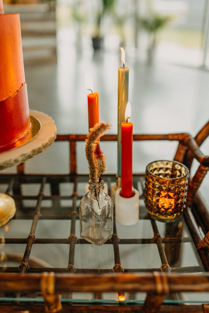 orange wedding candles