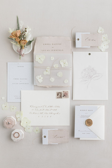 soft, romantic wedding stationery