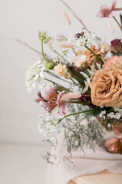 mixing dried and fresh flowers
