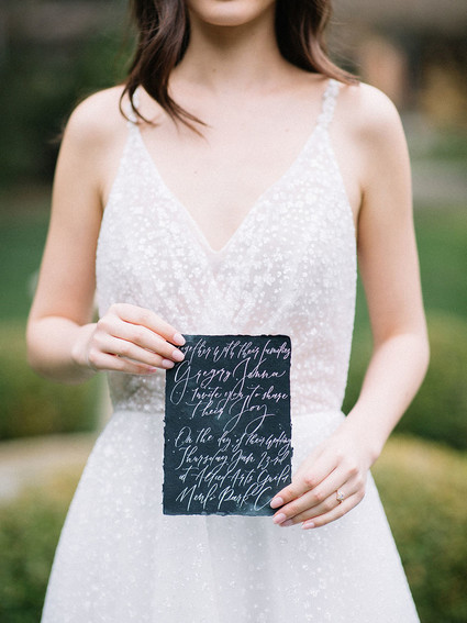 black and white wedding calligraphy