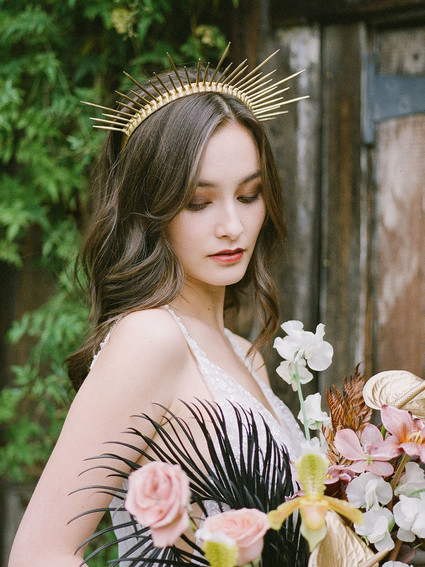 gold bridal headpiece