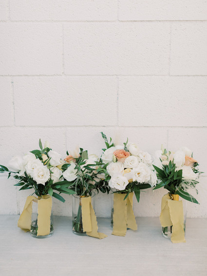 white bridesmaids bouquets Inspiration