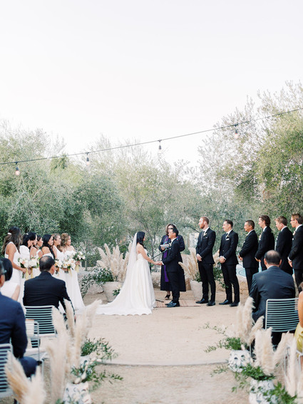 Formal black and white Palm Springs wedding