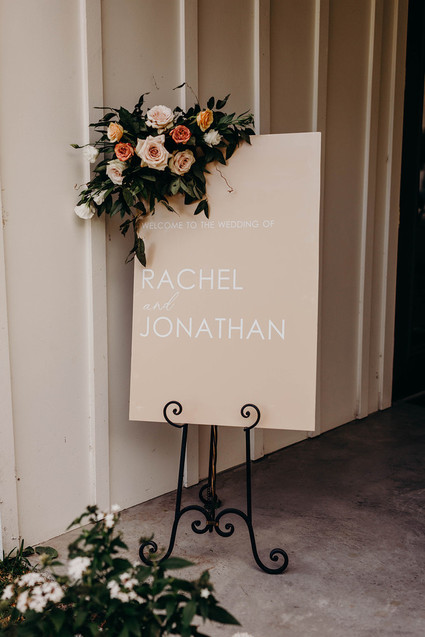neutral wedding signage