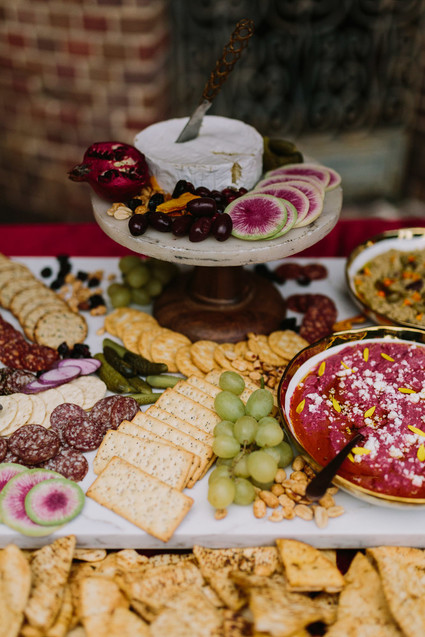 grazing table at wedding