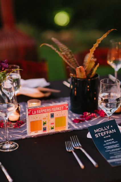 Los Angeles themed table numbers for wedding