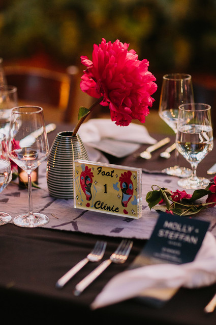 Los Angeles themed table numbers for wedding
