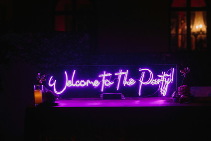neon sign at wedding