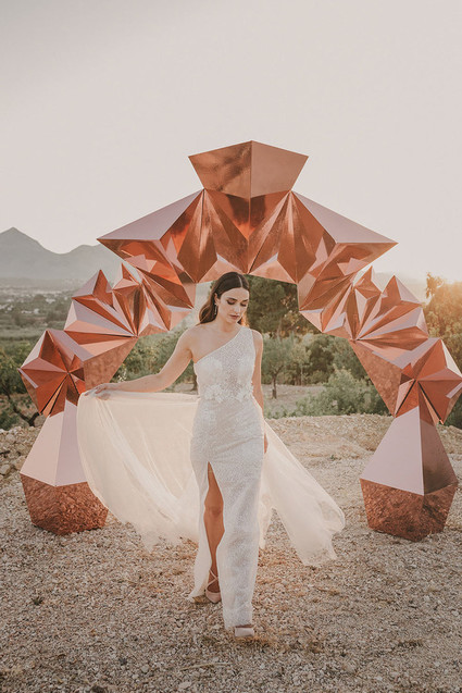 rose gold bridal portrait