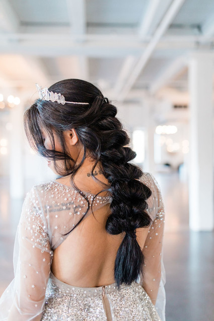 Fishtail bridal hairstyle