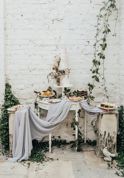 Romantic garden dessert table