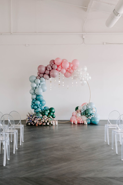 Modern balloon arch wedding