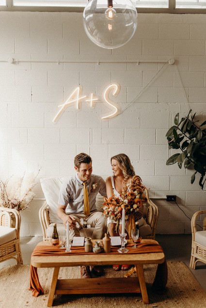 Intimate coffee shop wedding